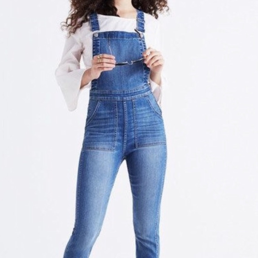 Madewell medium skinny overalls!